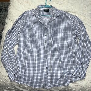 Rodd & Gunn Men’s Blue and White Brown Plaid Cotton Button Down Shirt